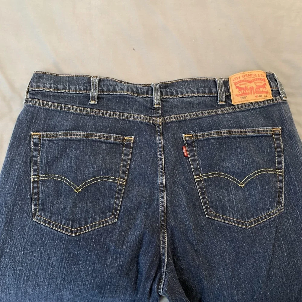 Levis 550 Jeans‎ Mens 40x32 Blue Relaxed Fit Tapered Leg Medium Wash Denim Pants